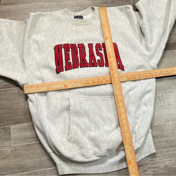 Vintage Nebraska Heavyweight Sweatshirt with Hoodie Pocket NCAA - Picture 9 of 9